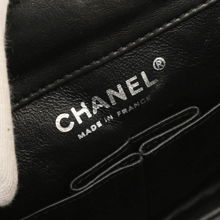 Chanel 2006-2008 Black Lambskin Medium Classic Double Flap Shoulder Bag