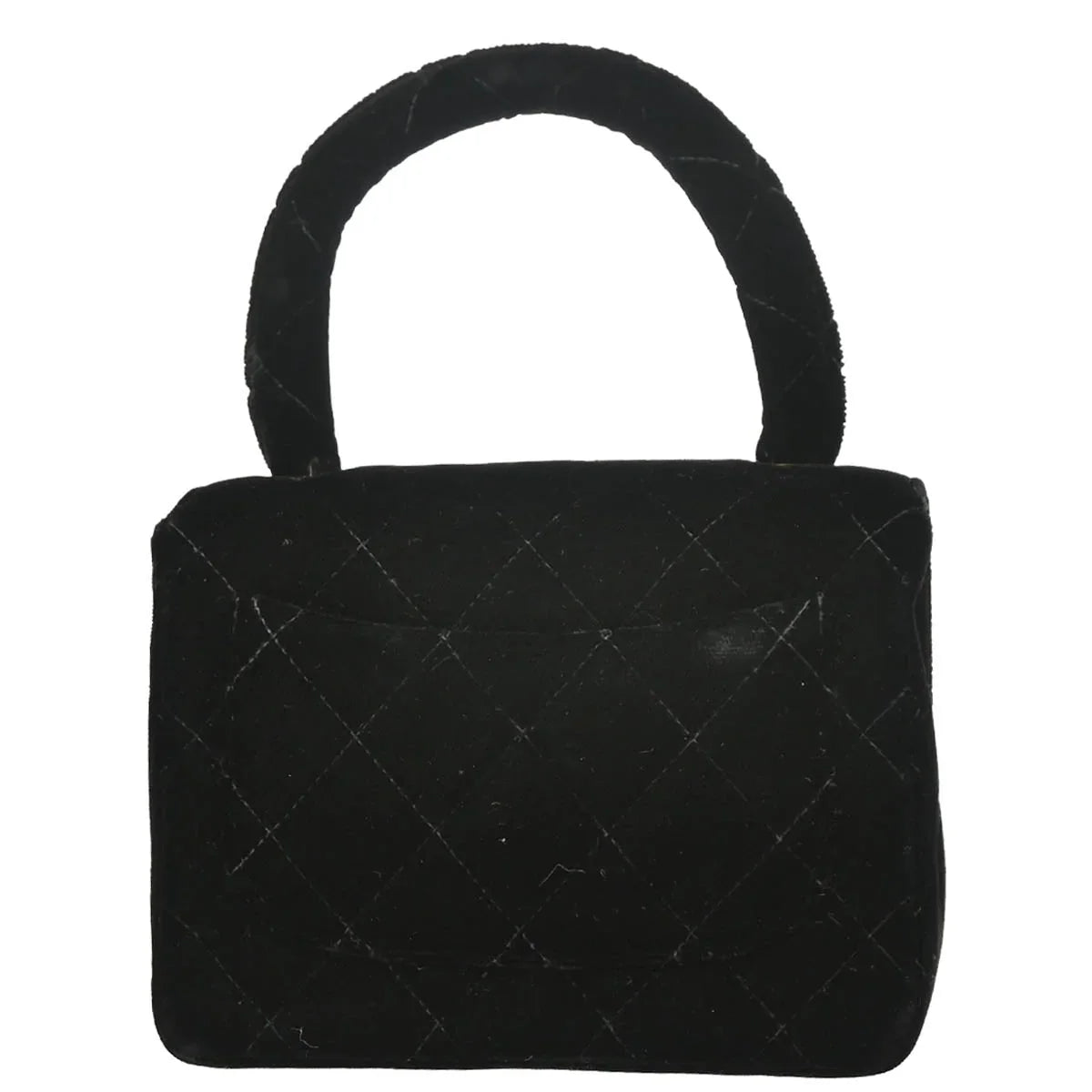 Chanel 1991-1994 Black Velvet Mini Square Handbag