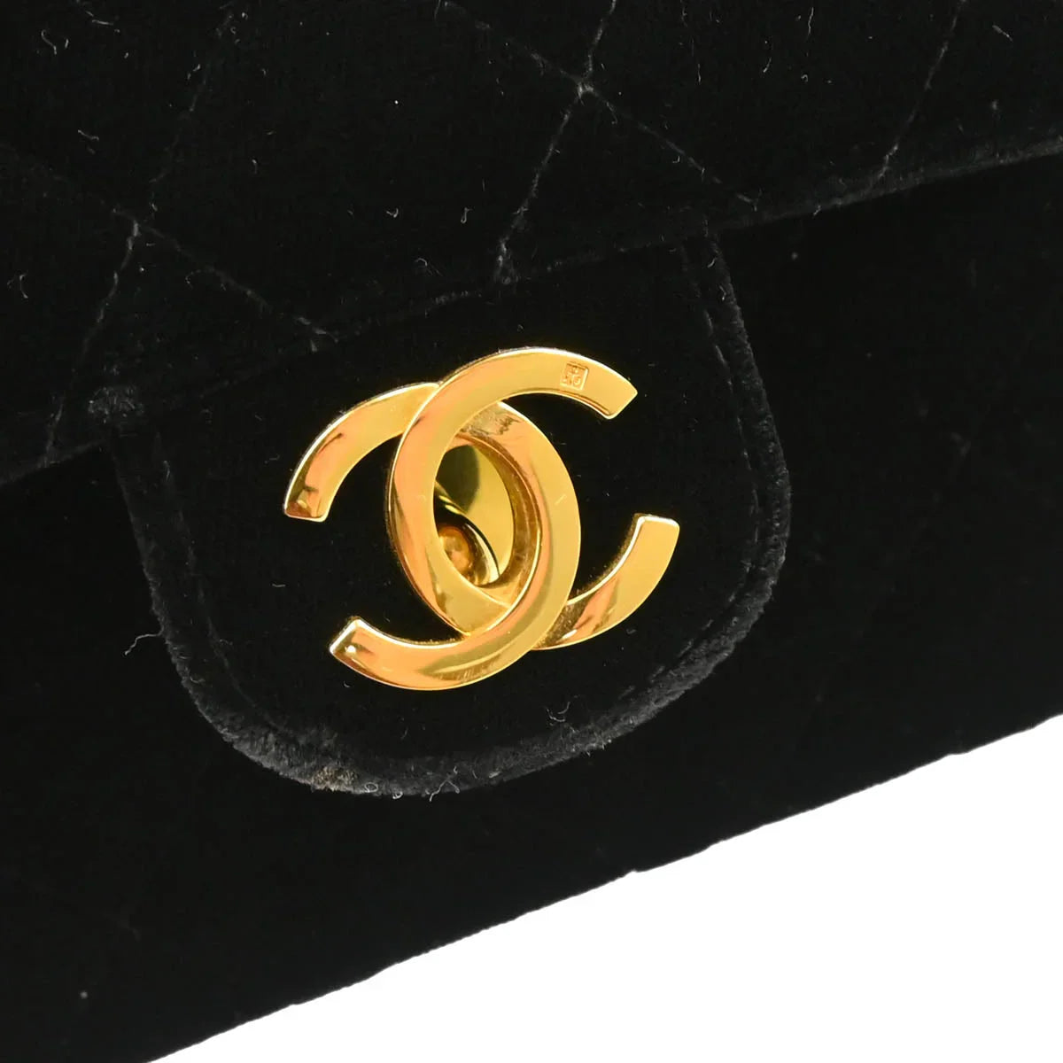 Chanel 1991-1994 Black Velvet Mini Square Handbag