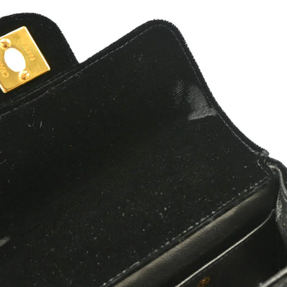 Chanel 1991-1994 Black Velvet Mini Square Handbag