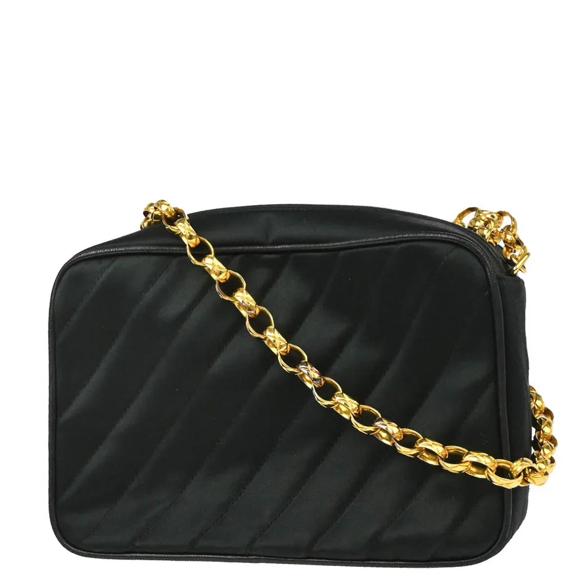 Chanel 1991-1994 Black Satin Camera Bag Mini