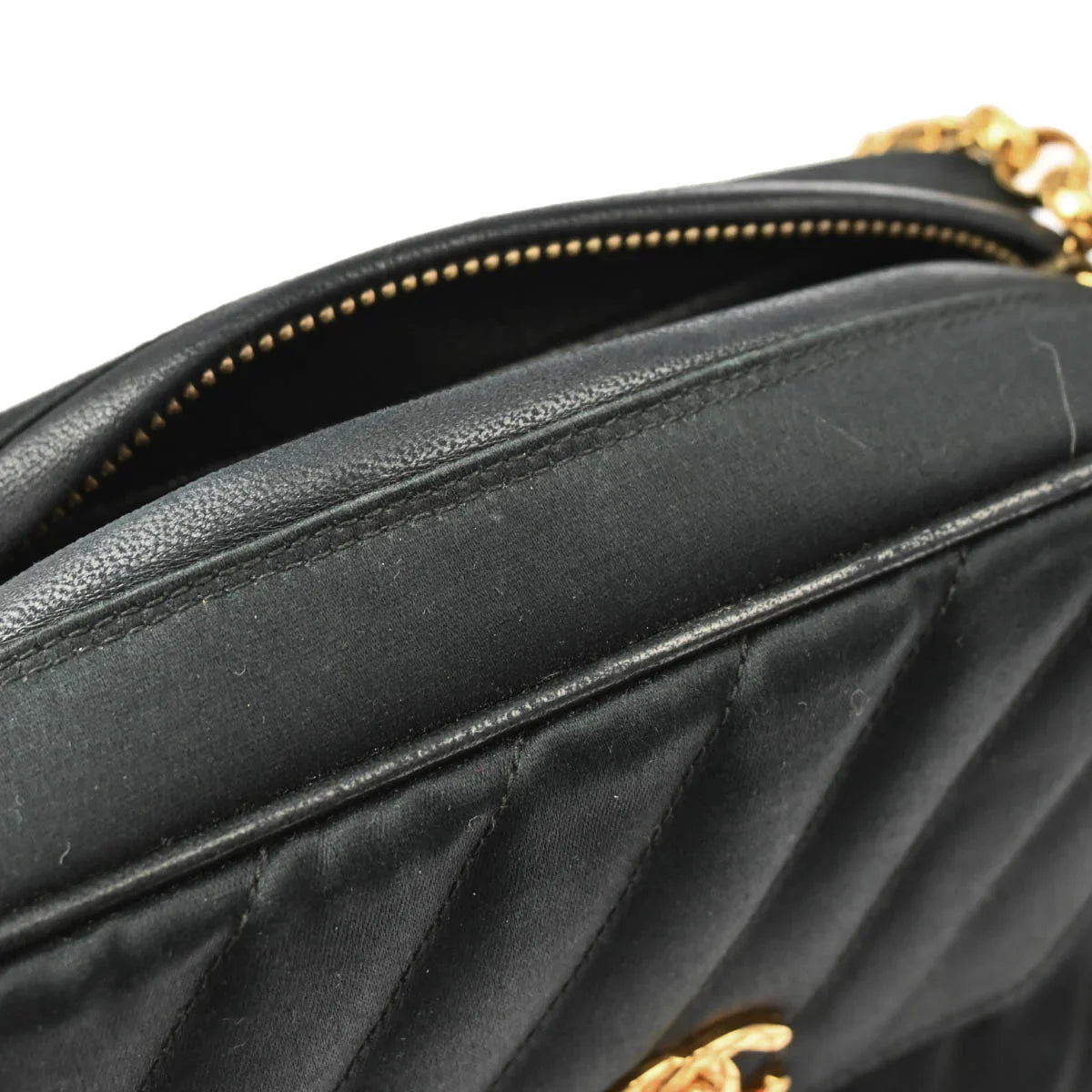Chanel 1991-1994 Black Satin Camera Bag Mini