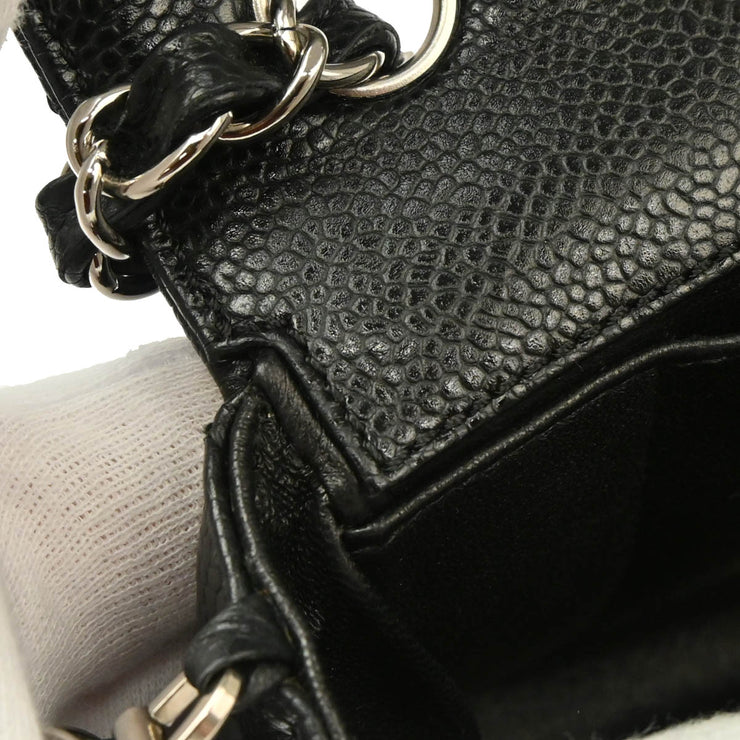 Chanel 2005-2006 Black Caviar East West Shoulder Bag