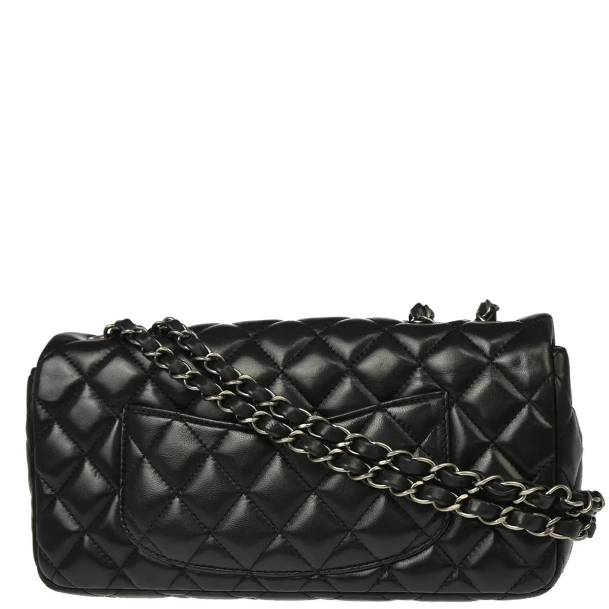 Chanel 2008-2009 Black Lambskin East West Shoulder Bag
