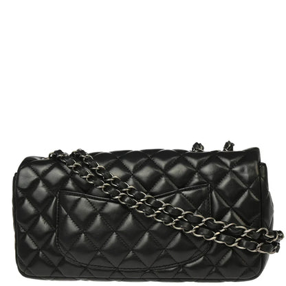 Chanel 2008-2009 Black Lambskin East West Shoulder Bag