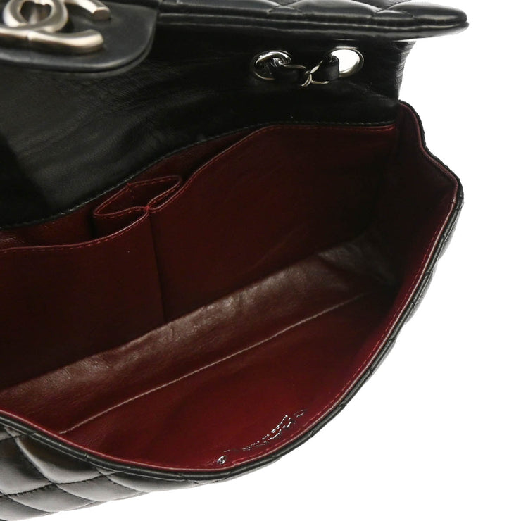 Chanel 2008-2009 Black Lambskin East West Shoulder Bag