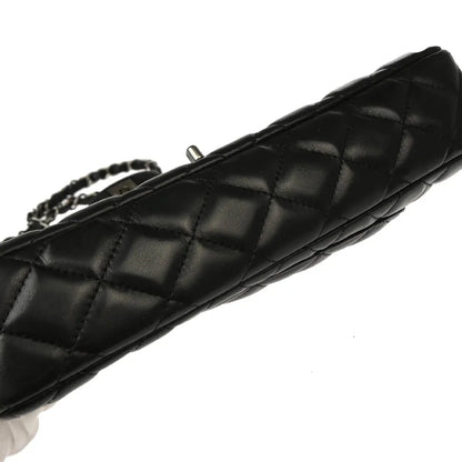 Chanel 2008-2009 Black Lambskin East West Shoulder Bag