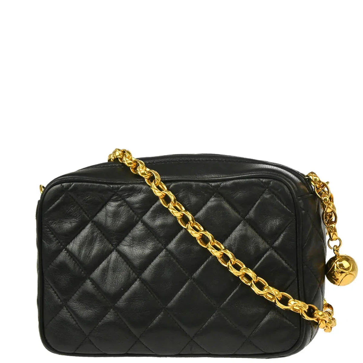 Chanel 1991-1994 Black Lambskin Camera Bag Mini