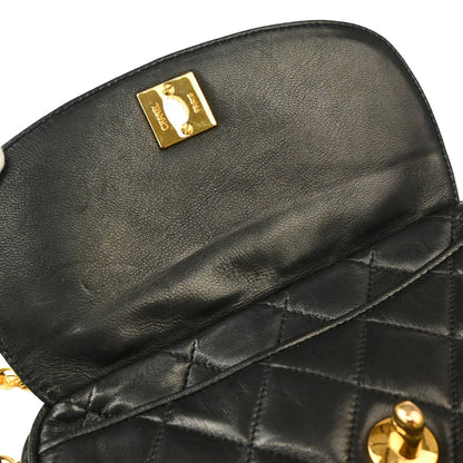Chanel 1991-1994 Black Lambskin Camera Bag Mini