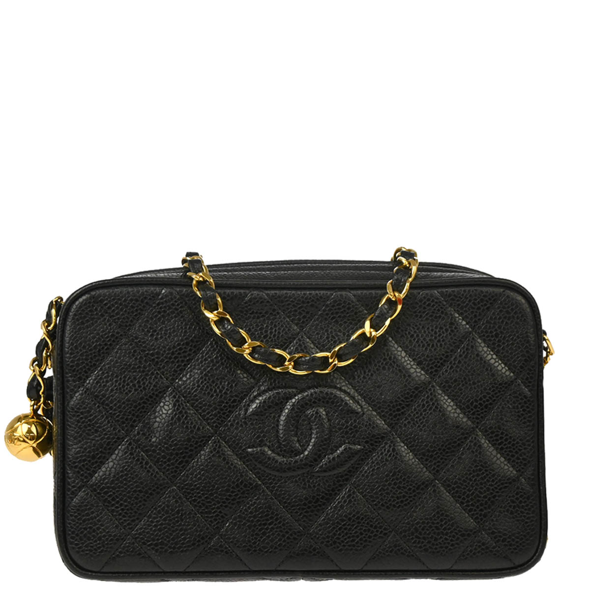 Chanel 1991-1994 Black Caviar Camera Bag