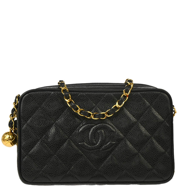 Chanel 1991-1994 Black Caviar Camera Bag