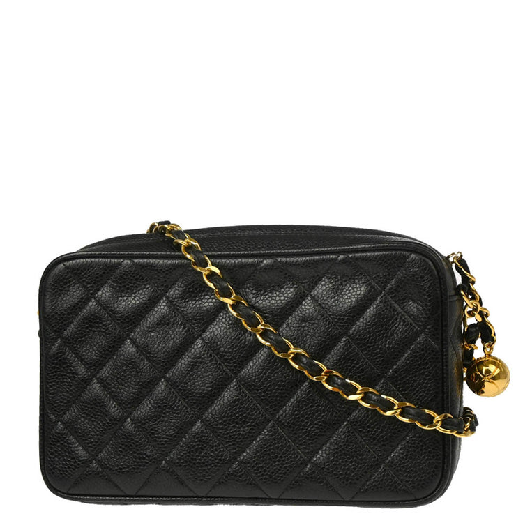 Chanel 1991-1994 Black Caviar Camera Bag