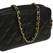 Chanel 1991-1994 Black Caviar Camera Bag