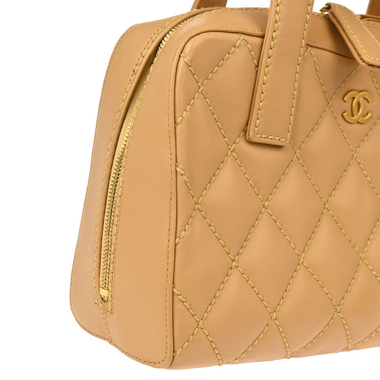 Chanel 2005-2006 Beige Calfskin Wild Stitch Handbag