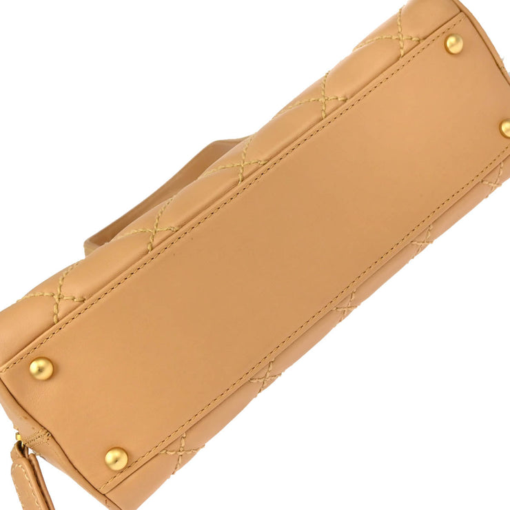 Chanel 2005-2006 Beige Calfskin Wild Stitch Handbag