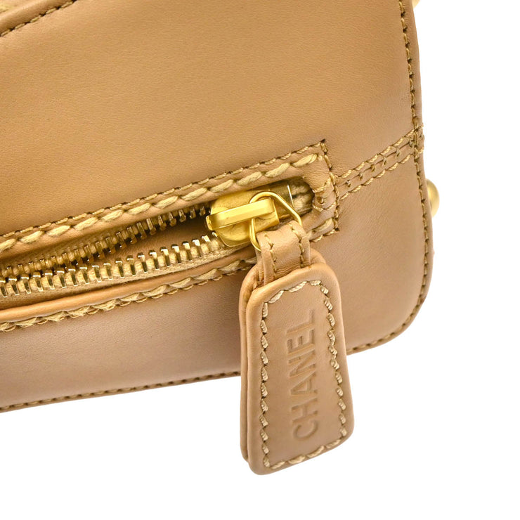 Chanel 2005-2006 Beige Calfskin Wild Stitch Handbag