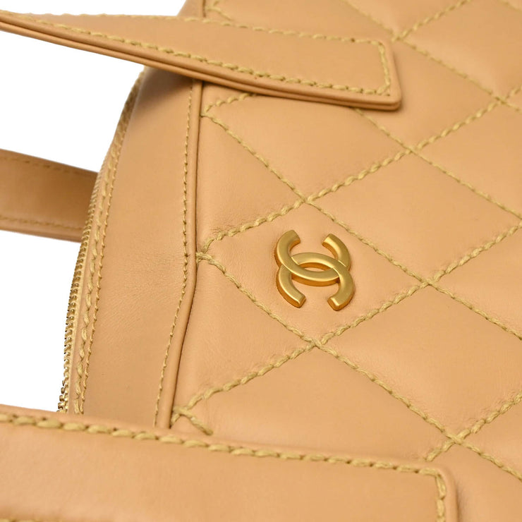 Chanel 2005-2006 Beige Calfskin Wild Stitch Handbag