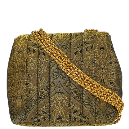 Chanel * 1994-1996 Green Nishijin Brocade Shoulder Bag