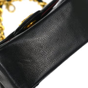 Chanel 1986-1988 Black Lambskin Classic Flap Micro Bum Belt Bag