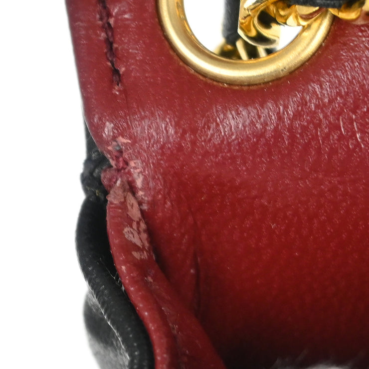 Chanel 1986-1988 Black Lambskin Classic Flap Micro Bum Belt Bag