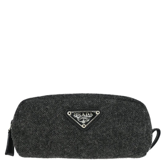 Prada Gray Wool Pouch
