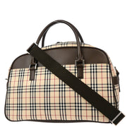 Burberry Beige Brown Burberry Check 2way Shoulder Handbag