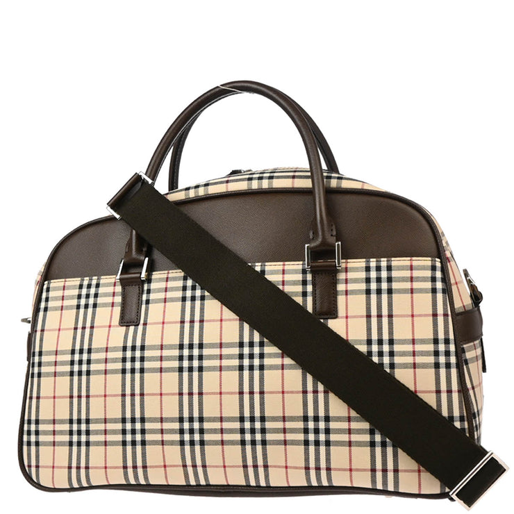 Burberry Beige Brown Burberry Check 2way Shoulder Handbag