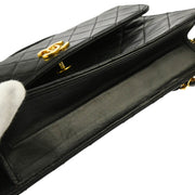 Chanel 1986-1988 Black Lambskin 2way Shoulder Handbag