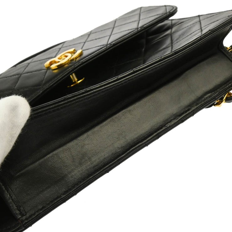 Chanel 1986-1988 Black Lambskin 2way Shoulder Handbag