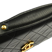 Chanel 1986-1988 Black Lambskin 2way Shoulder Handbag