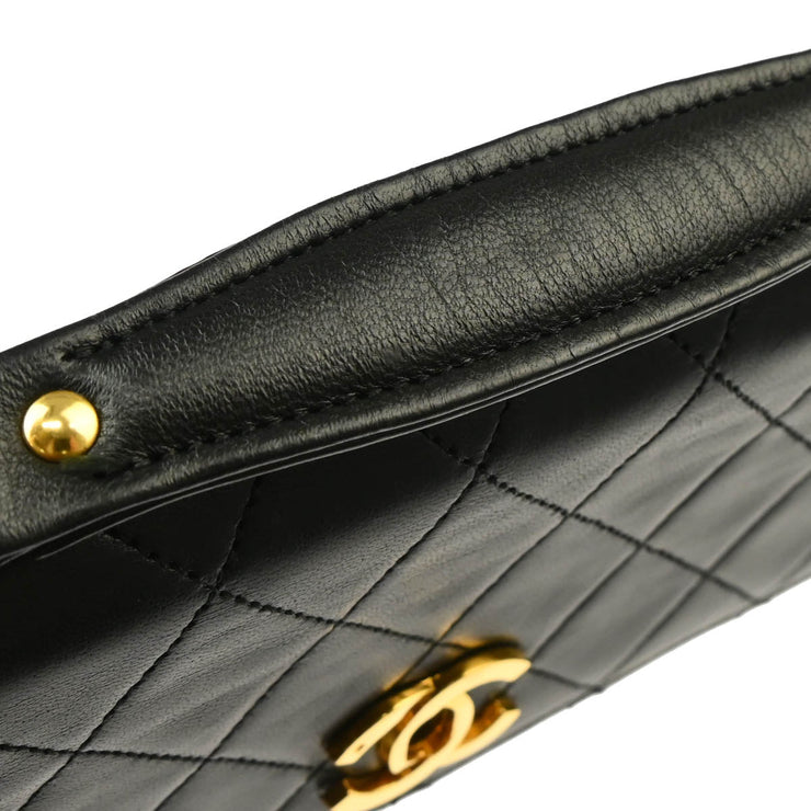 Chanel 1986-1988 Black Lambskin 2way Shoulder Handbag