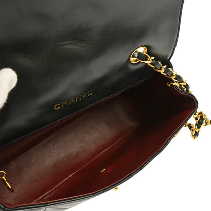 Chanel 1989-1991 Black Lambskin Shoulder Bag