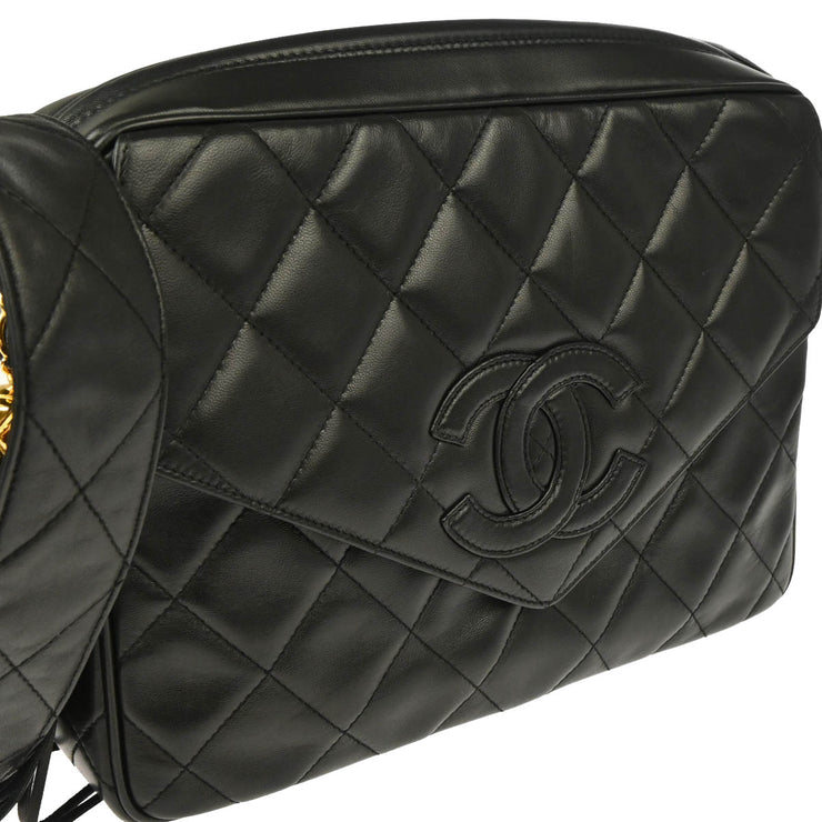 Chanel 1994-1996 Black Lambskin Camera Bag Large