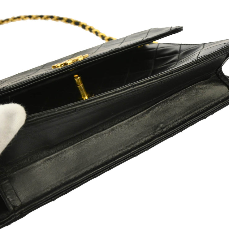 Chanel 1986-1988 Black Lambskin 2way Shoulder Handbag