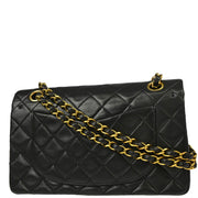 Chanel 1994-1996 Black Lambskin Small Classic Double Flap Shoulder Bag