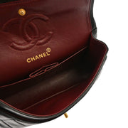 Chanel 1994-1996 Black Lambskin Small Classic Double Flap Shoulder Bag