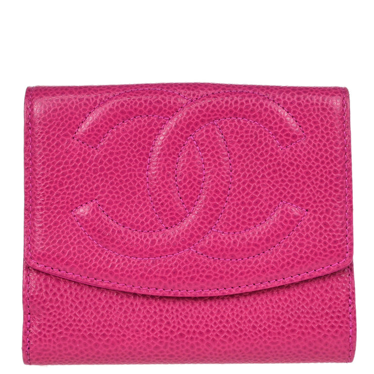 Chanel 1994-1996 Pink Caviar Bifold Wallet
