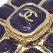 Chanel Gripoix Brooch Pin Gold Purple 08A
