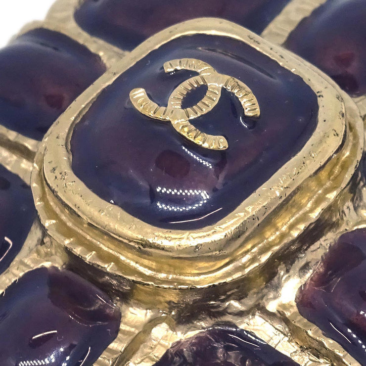 Chanel Gripoix Brooch Pin Gold Purple 08A
