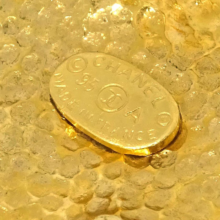Chanel Clover Brooch Pin Gold 95A