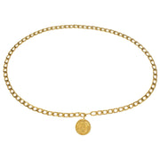 Chanel Chain Belt Medallion Gold Small Good
