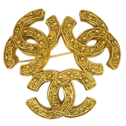 Chanel Triple CC Brooch Pin Gold 94A