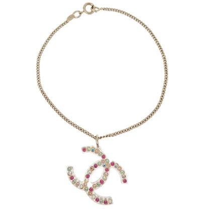 Chanel Gold Chain Bracelet Rhinestone 04A