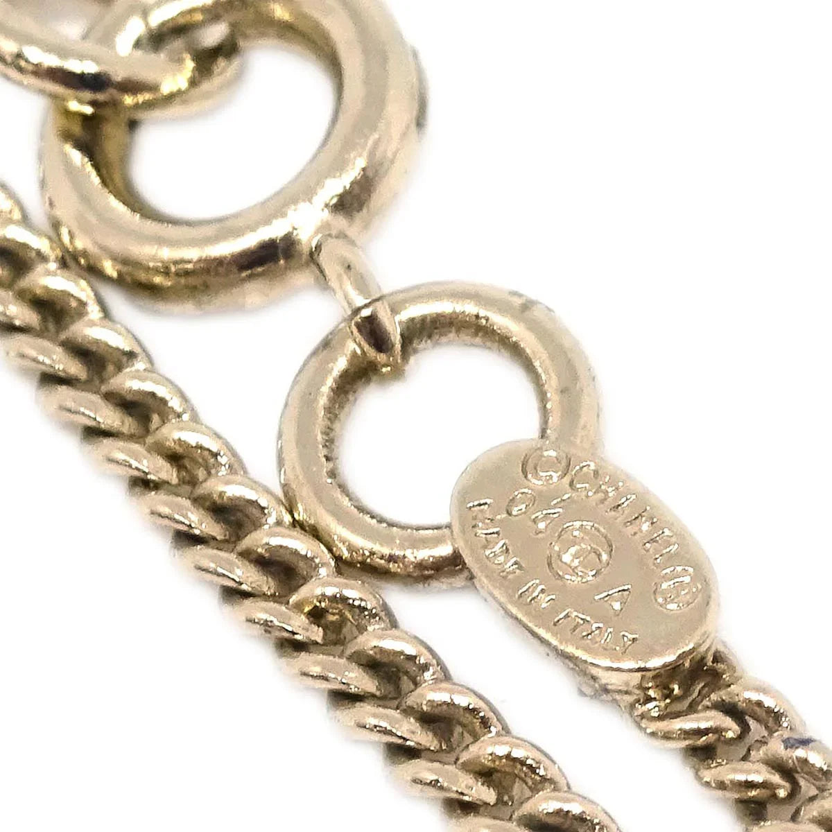 Chanel Gold Chain Bracelet Rhinestone 04A