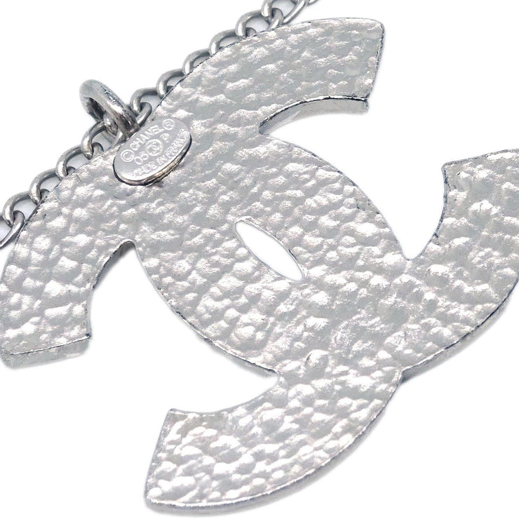 Chanel CC Chain Necklace Silver 05P