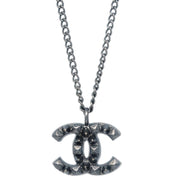 Chanel CC Chain Necklace Black 03P