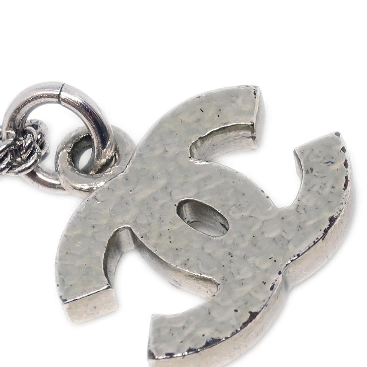 Chanel CC Chain Necklace Pendant Rhinestone Silver 07V