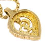 Christian Dior Necklace Pendant Gold Rhinestone