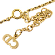 Christian Dior Necklace Pendant Gold Rhinestone