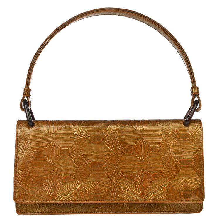 Prada Brown Leather Tartaruga Handbag